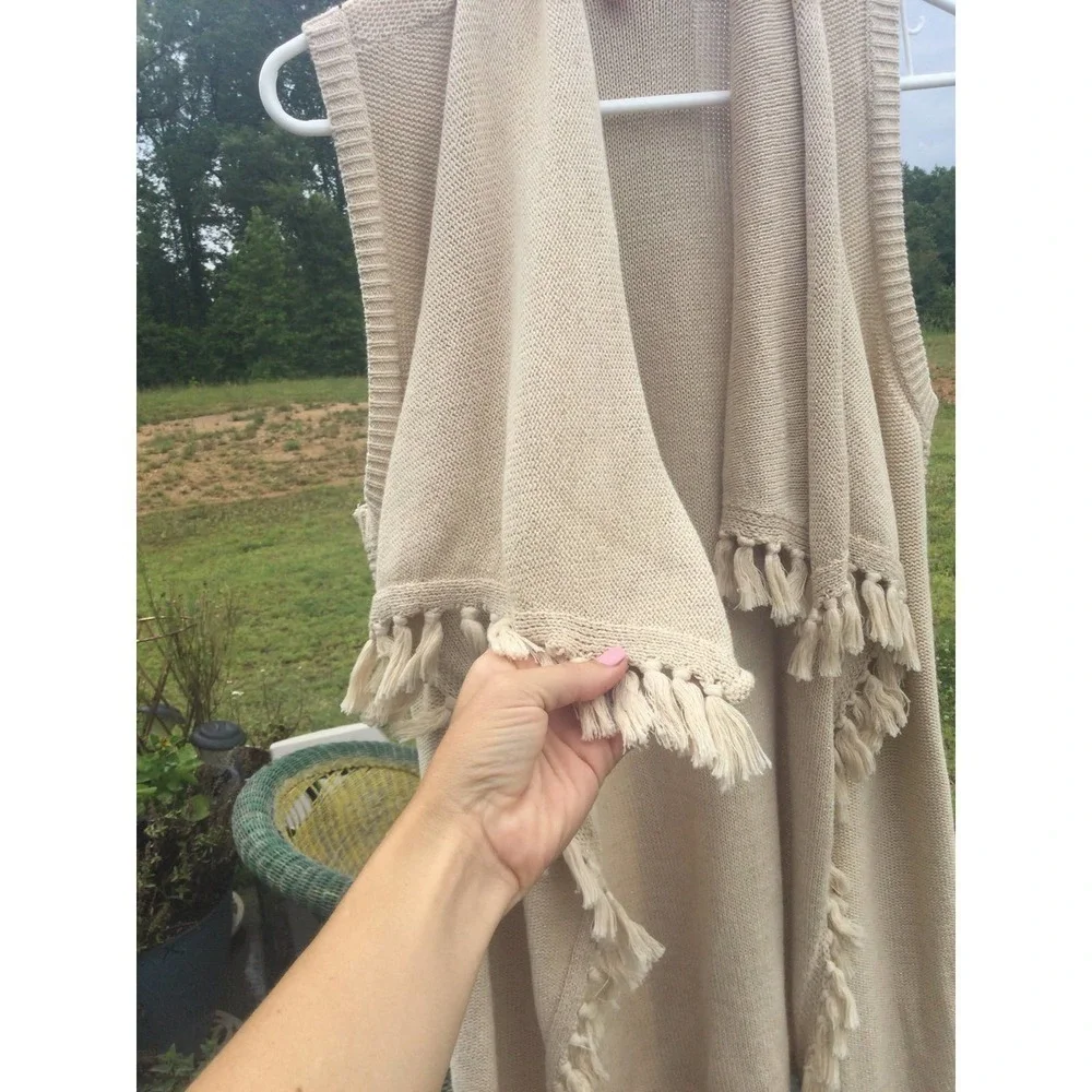 Lilly Pulitzer Womens Sweater Vest Fringe Tassel Gold Size Small‎ Preppy Beachy